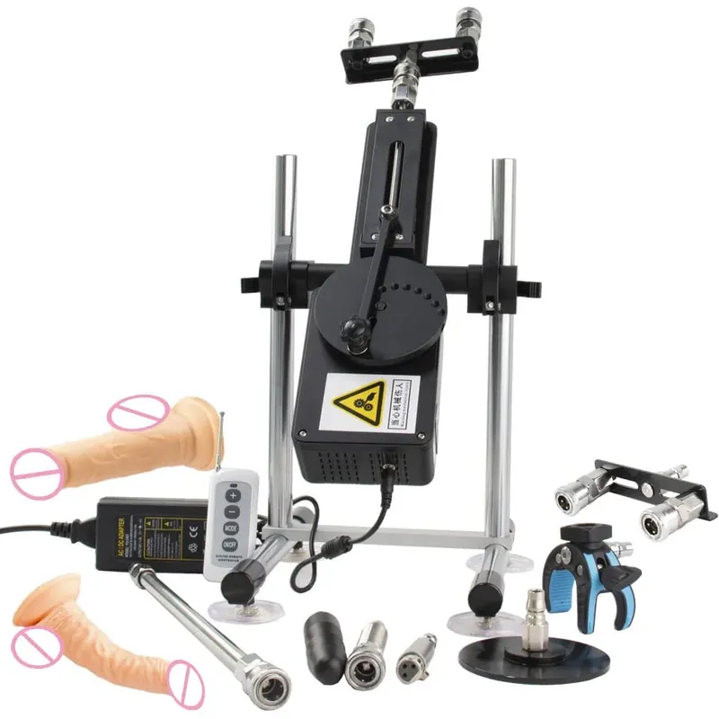 70W Automatic Telescopic SEX Machine 3-9cm Adjustable Stroke Metal & Dildo Attachments Adult Personal for Couples Men Women