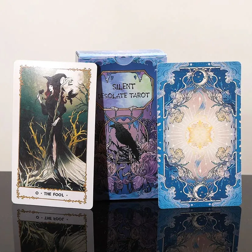 Silent Desolate Tarot Deck 78 Cards Rider Waite System 4.1×2.4 inch Divination Oracle Cards Fate Forecasting Board Game — image 3