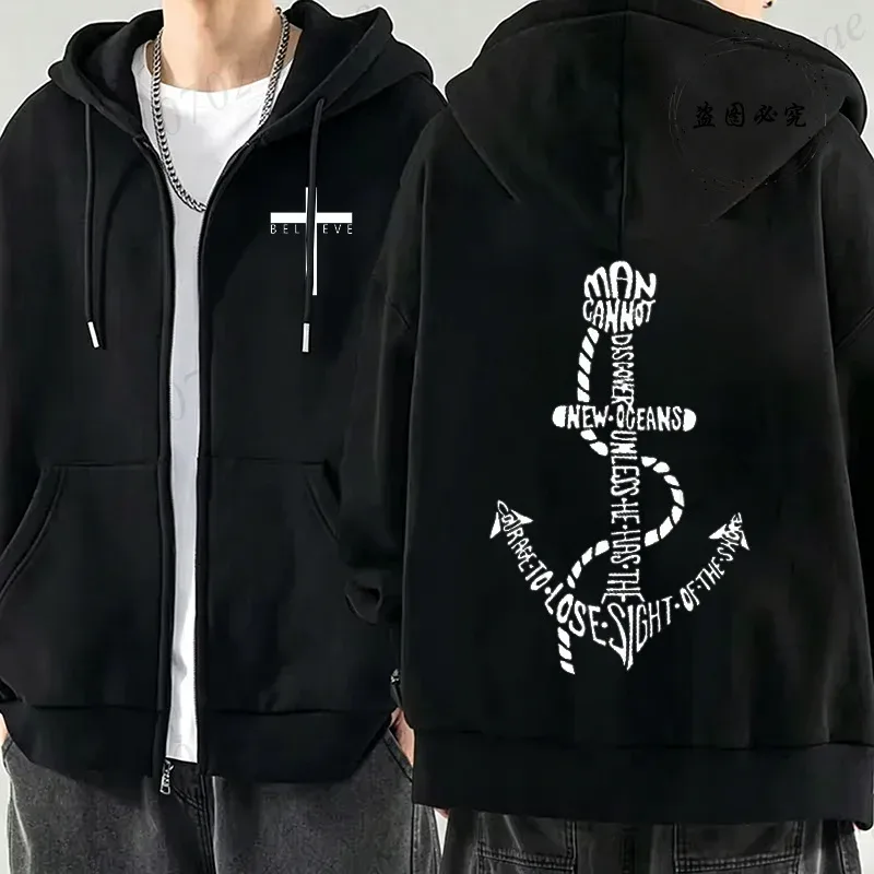 New Fashion Zipper Hoodies Christ Jesus Cross Print Men Hoodies Sweatshirts Fleece Hip Hop Street Hoodie Zip Up Sweatshirts Top — image 15