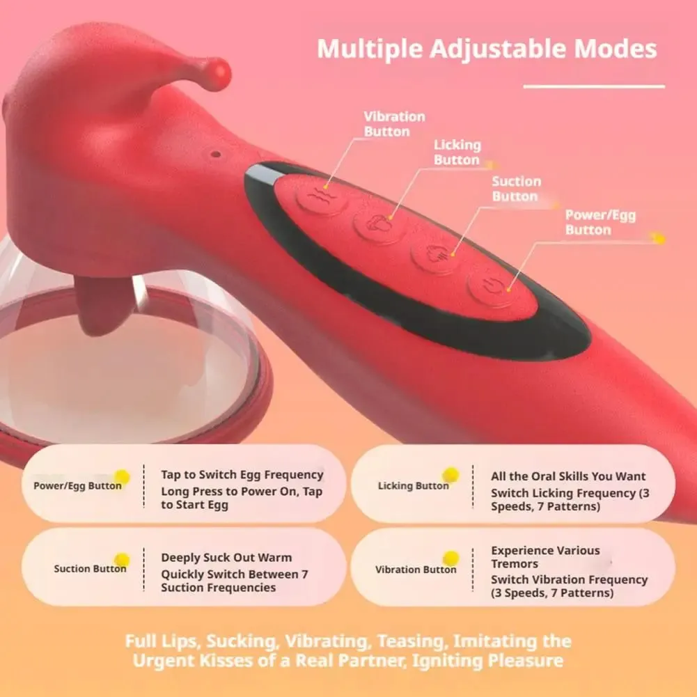 New Powerful Sucking Vibrator Female Tongue Licking Vibrating Clitoris Sucker Vibrator Nipple Stimulator Adults Sex Toy