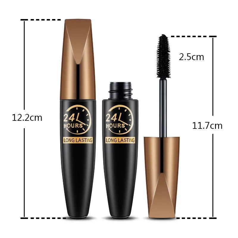 5D Eye Black Mascara Waterproof Lengthens Eyelashes Extension Silk Fiber Mascare Eye Makeup for Women Cosmetic Korean Make up — image 5