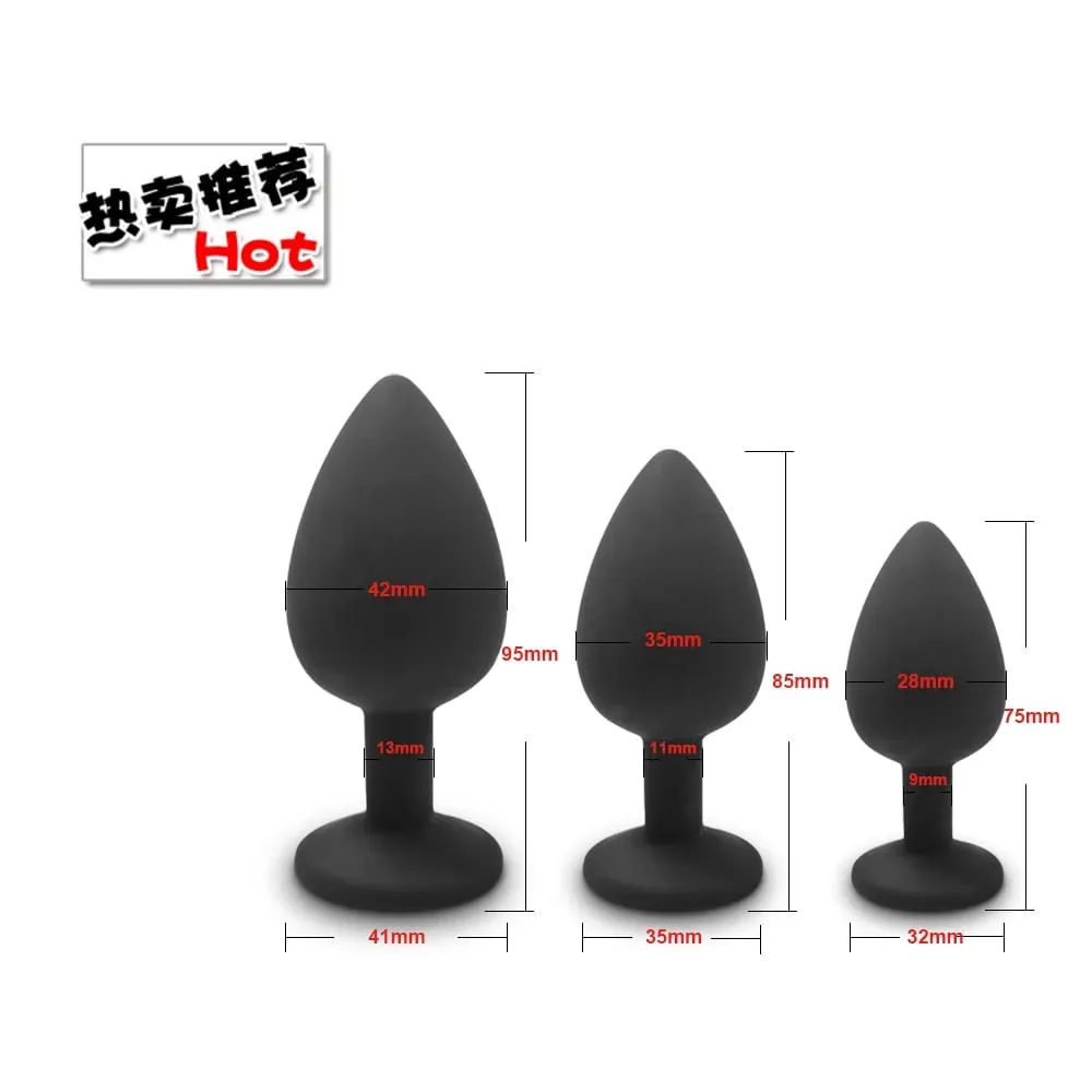 3 Different Size Silicone Butt Plug Anal Plug Dildo Vibrator Clitoris Massager Adult Anal Sex Toys For Men/Women Trainer — image 4