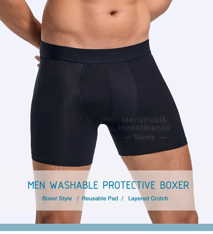 Men's Boxer Incontinence Anti-Leak Super Absorbent Reusable Washable Senior Leak Proof Underwear Control Stains and Odour — image 9