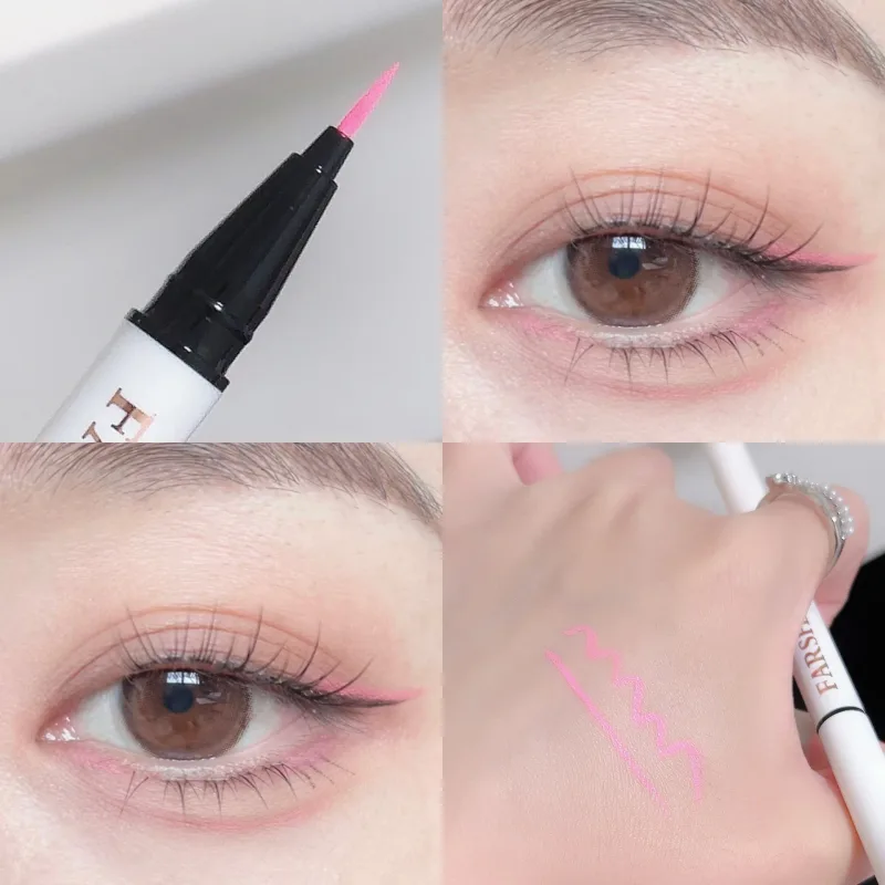 Liquid Matte Turquoise Eyeliner Ultra Fine Black White Eyeliner Waterproof Easy To Color Rainbow Colorful Eye Liner Eyes Makeup — image 10