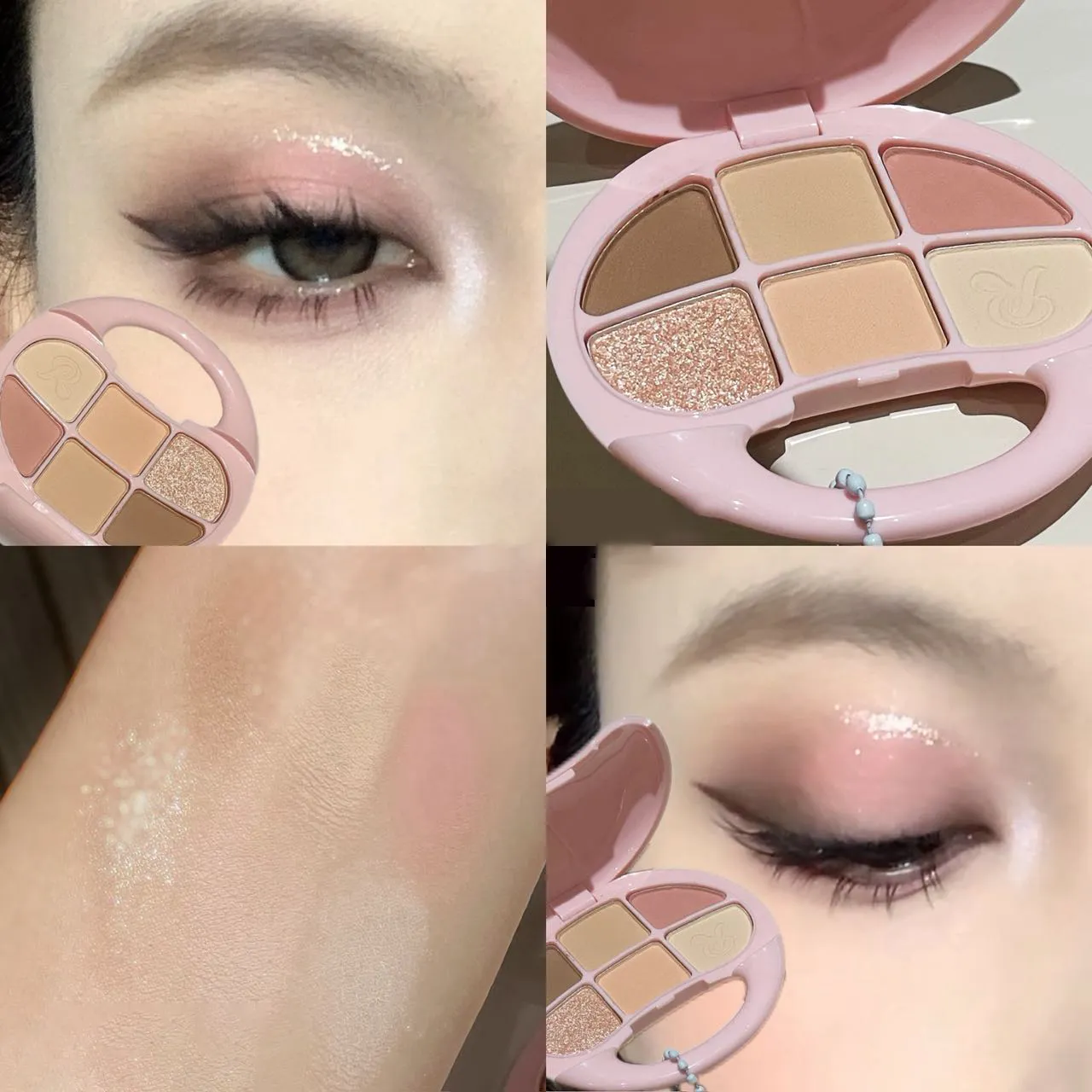 6 Colors Brown Chestnut Eyeshadow Palette Matte Shimmer Eye Shadow Brighten Waterproof Glitter Pink Eyes Pigments Makeup Palette — image 2