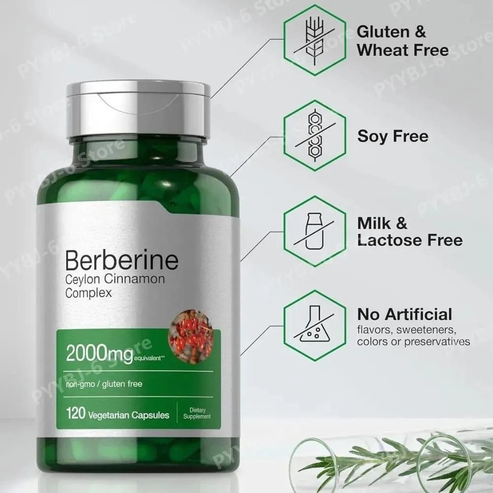 Berberine Ceylon Cinnamon Complex 2000mg Vegetarian Capsules Non-GMO Gluten Free Daily Wellness Supplement for Adults 120 Count — image 5
