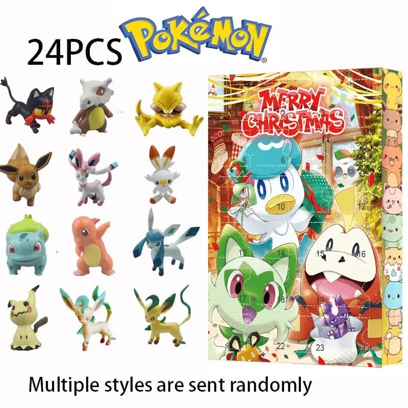 24 ΤΕΜ/Σετ Pokemon Christmas Advent Calendar Cute Pikachu Charizard PVC Μικρή φιγούρα anime Κουτί έκπληξη Δώρο γενεθλίων απόκριες — image 4