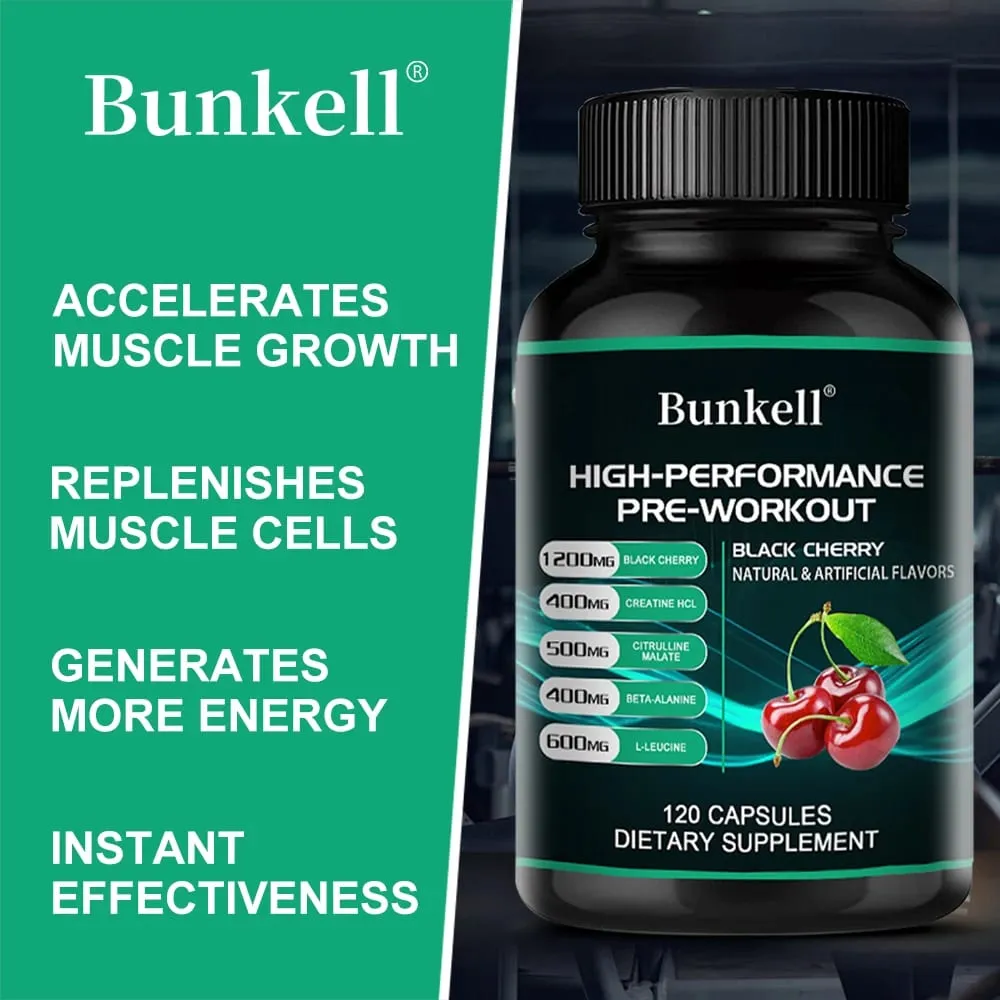 Bunkell Integratore Pre-Allenamento - Aminoacidi Creatina HCI Citrullina Malato Beta-Alanina Per Migliorare le Prestazioni Atletiche