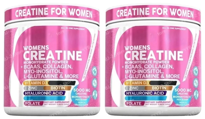 Women's Creatine Monohydrate Powder 5000mg Collagen BCAAs L-Glutamine For Muscle Energy & Beauty Support Formula Adult 269g