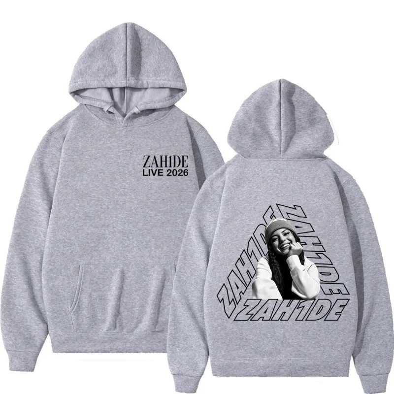 Singer Zahide Tour 2026 Merch Graphic Hoodies Men Women Fashion Autumn and Winter Hip-hop Loose Casual Vintage Sweatshirts Tops