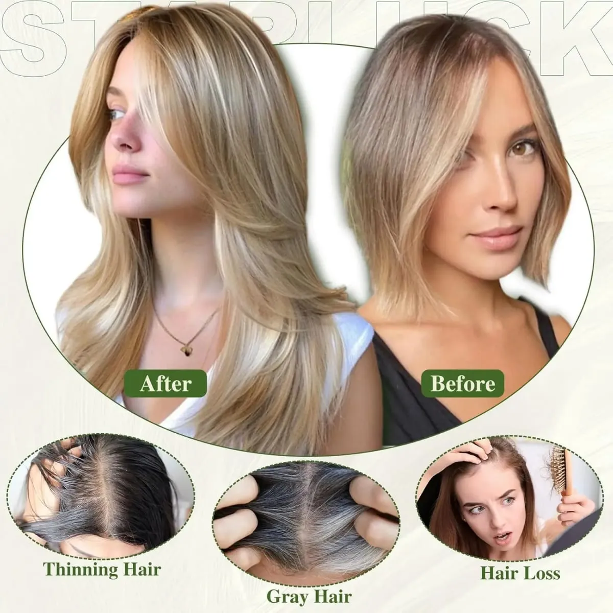 14 Inches Chestnut Brown With Blonde Layered Hair Topper with Bangs for Women Synthetic Swiss Base Hair Pieces Topper with Clips — image 2
