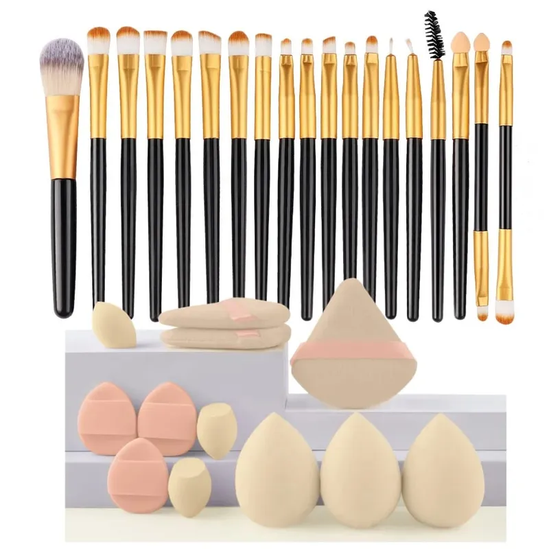 20pcs Makeup Brush Set Soft Fluffy Cosmetic Foundation Powder Eyeshadow Kabuki Blending Make Up Brush Beauty Tool Makeup Sponge