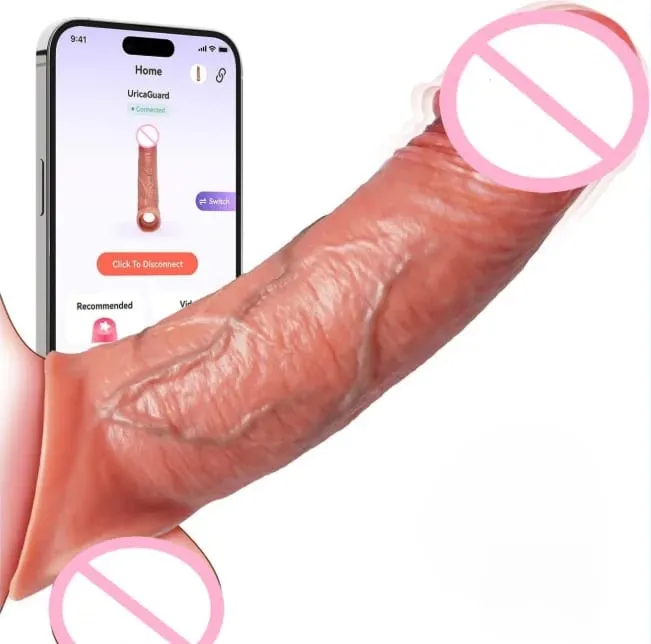 Penis Sleeve Cock Vibrator Realistic Penis Extender Vibrating Cock Ring 10Mode Remote Control Soft Silicone Penis for Men Couple — image 10
