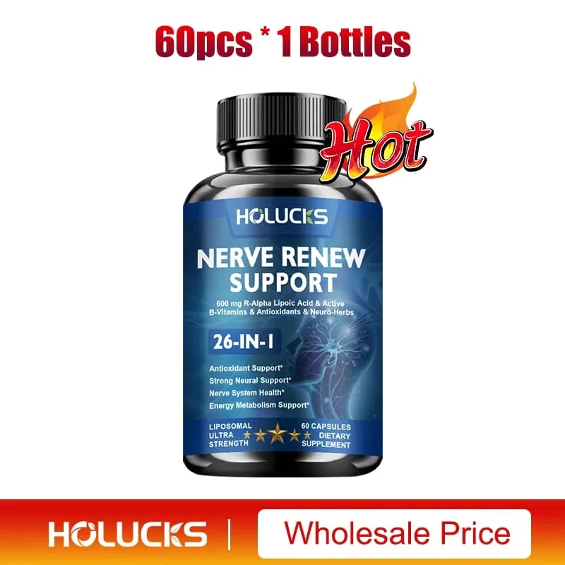 Nerve Renew Capsules Pins Needles Skin on Fire Fell Asleep. Vitamin B Complex R-Alpha Lipoic Acid Neuro Botanical Blend — image 7