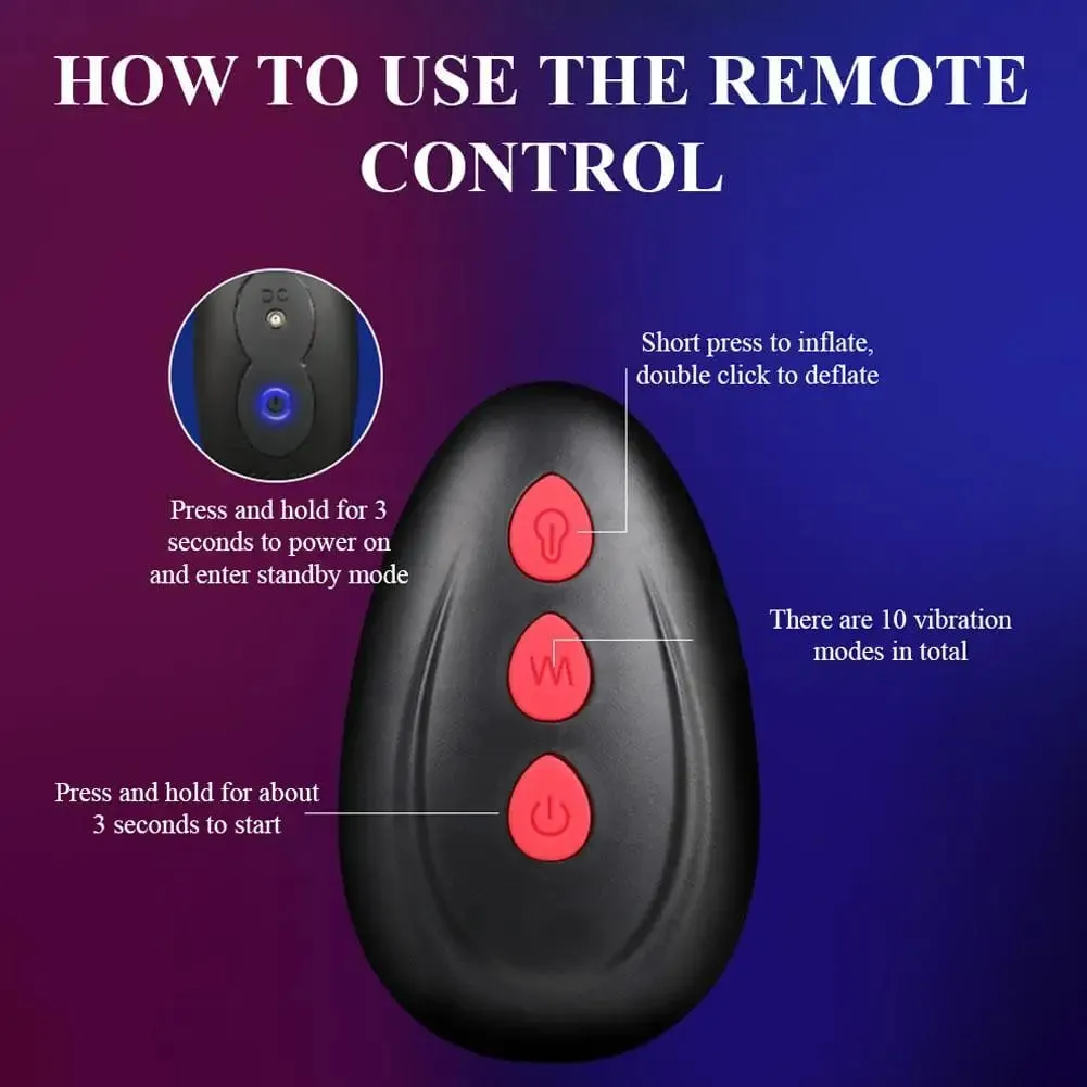Wireless Remote Control Male Prostate Massager Inflatable Anal Plug 10 Vibration Modes Butt Plug Anal Expansion Vibrator Sex Toy — image 2