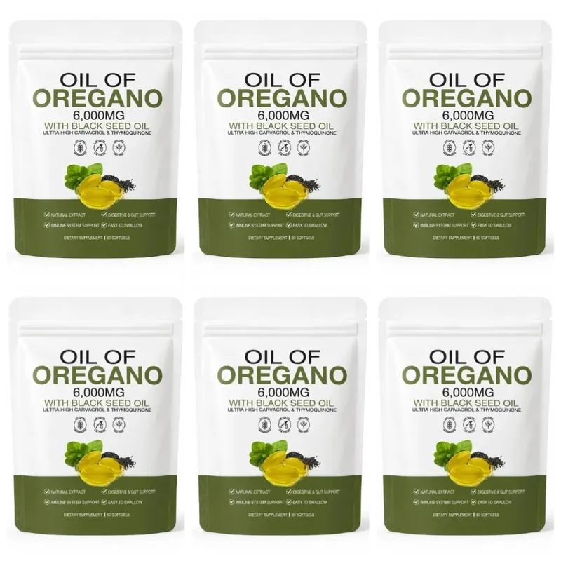 Oil of Oregano Softgels 6000mg with Black Seed Oil for Immune System & Digestive Support Soy-Free Gluten-Free 60 Softgels — image 12