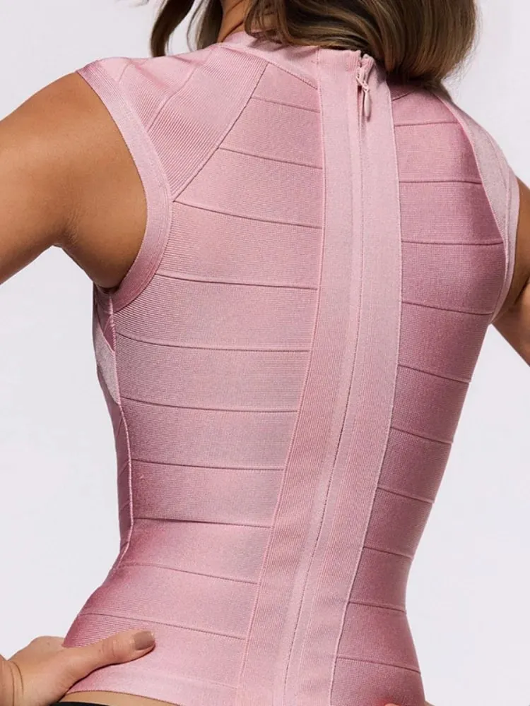 Stylish Solid Bandage Cami Top Striped Square Neck Sleeveless Bodycon Tight Vest Summer 2026 NEW Chic Vacation Party Streetwear — image 9