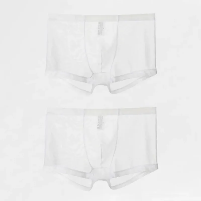 Mga Transparent na Boxer para sa Mga Lalaki na See Through Panlalaking Panloob na Sexy Mesh Low Waist Ice Silk Manipis na Nakakapalamig na Panti ng Lalaki na Panloob na Panloob — image 25