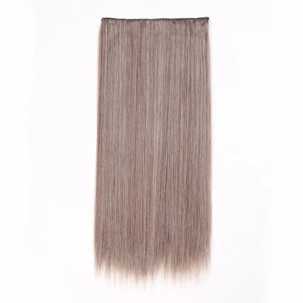 Synthetic Natural Synthetic Hair Extensions 5 Clip In Artificial Fake Ombre Blonde Brown Black Pink Straight False Hair Piece — image 44