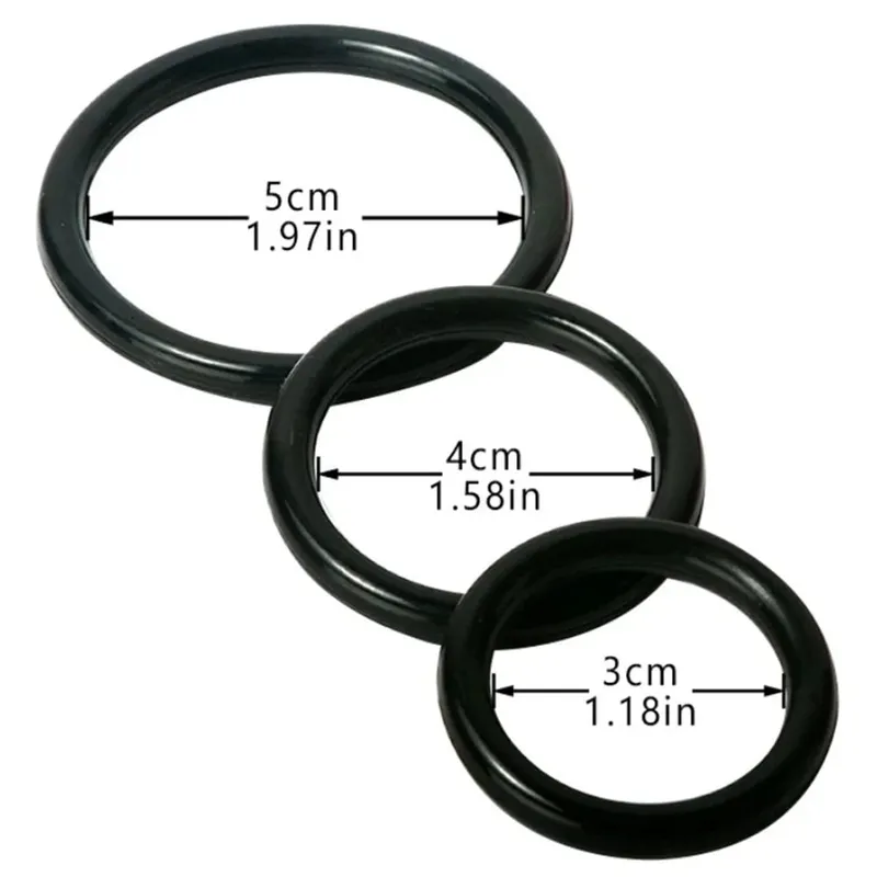 3Pcs/Set Silicone Penis Rings Adult Supplies Male Ejaculation Delay Cock Rubber Rings Lasting Bondage Erection Sex Toys For Men