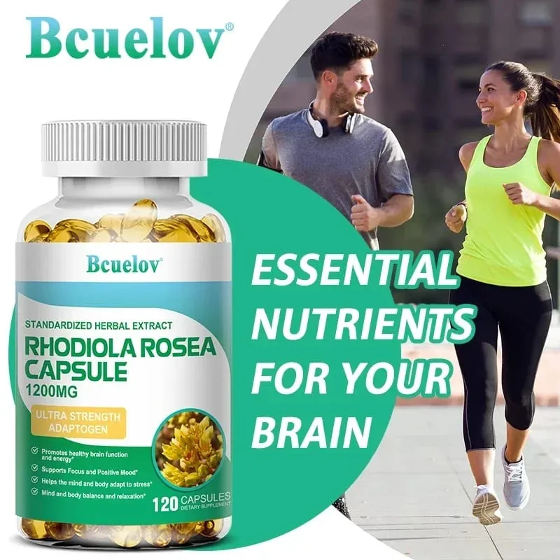 Rhodiola Rosea - Herbal Energy Supplements for Supporting Stress Relief Energy and Exercise Endurance - Vegan Gluten Free — image 1