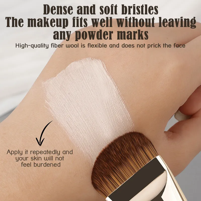 1pcs Ultra Thin Foundation Brush Tongue-Shaped Seamless Concealer Flat Head Soft Hair Beauty Tools Makeup Brushes Mask Brush — image 2