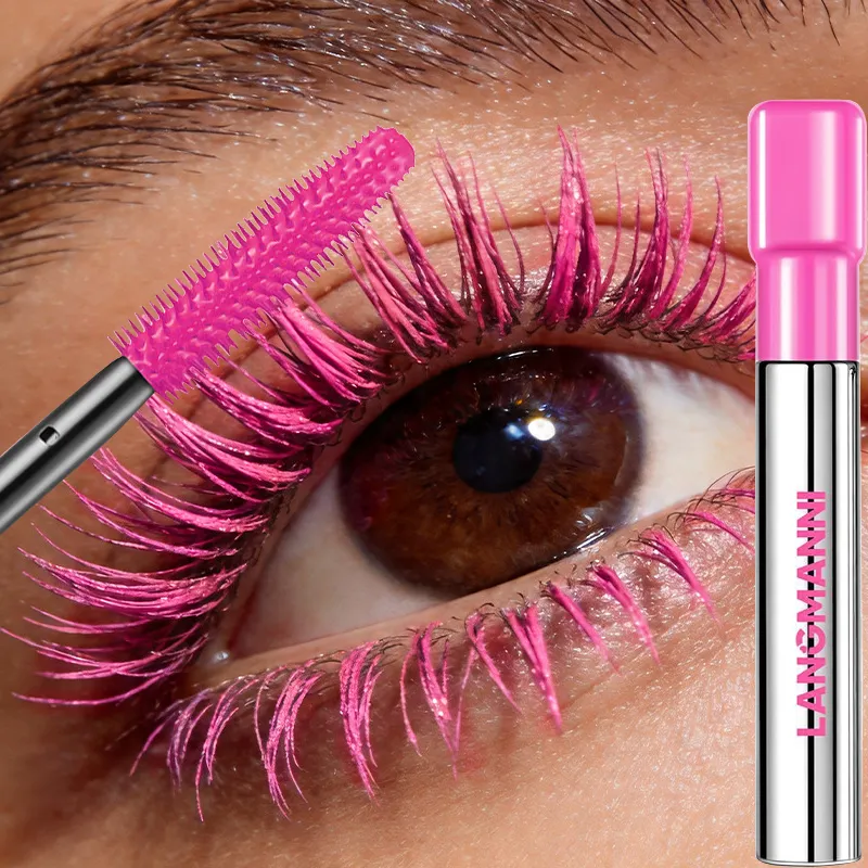 8 Colors Pink Mascara Thick Curling Waterproof Natural Eyelashes Long Lasting Blue White Green Black Eye Makeup Korean Cosmetics — image 1