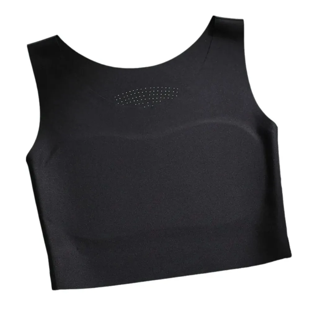 S/M/L/XL/XXL Chest Binding Underwear U Neck Design Fixed Cup Invisible Seamless Bra Soft Steel Ring Ice Silk Material