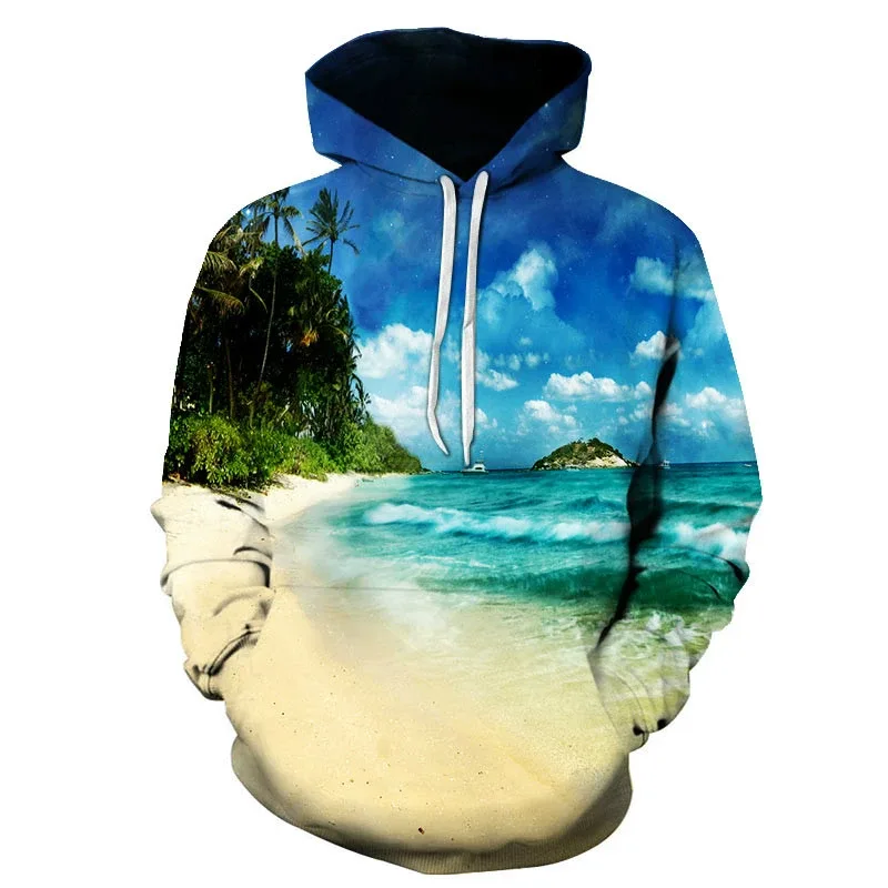 Hawaiian Four Seasons Fun 3D Printed Casual Hoodie Men's Cool Sunshine Beach Street Hoodie Full Style Trendy Style Tops — image 10