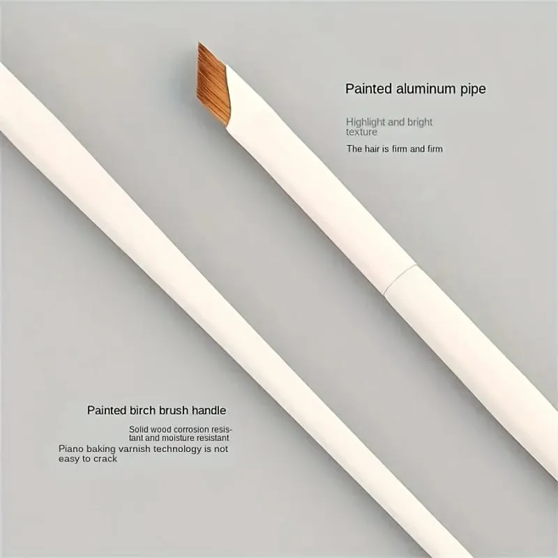1pc Porcelain White Precision Angle Eyeliner Pencil And Eyebrow Brush Set - Nylon Brush Suitable For All Skin Types — image 4
