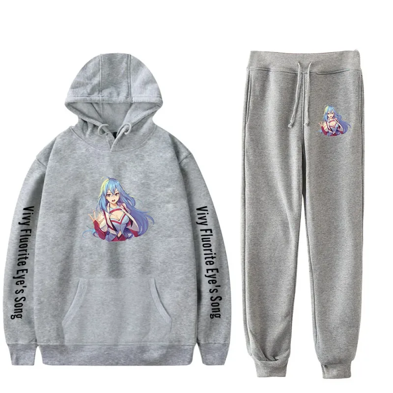 Harajuku Comfortable Vivy Fluorite Eye's Song Print Sweatshirt Sweatpants Hoodies+ Trousers Suit Boys/Girls 2 Piece Set Clothes — image 20