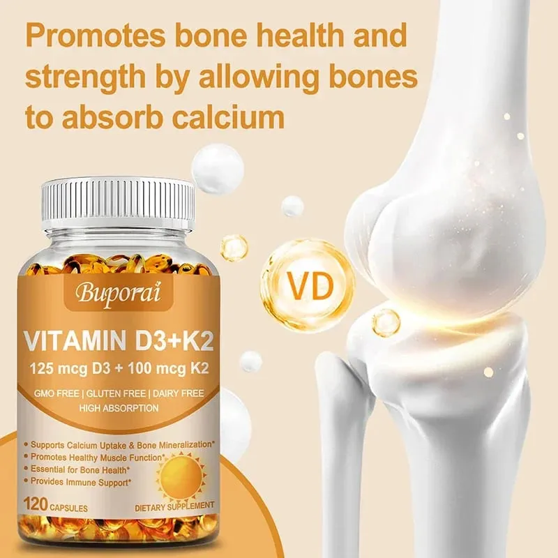 Vitamin D3 + K2 - Immunity Strong Bones Heart Health Joint Health Muscle - Promotes Calcium Absorption Supplement — image 5