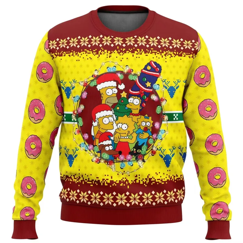 outono e inverno de volta ao futuro suéteres feios de Natal, camisas de anime de desenho animado para homens e mulheres, roupas