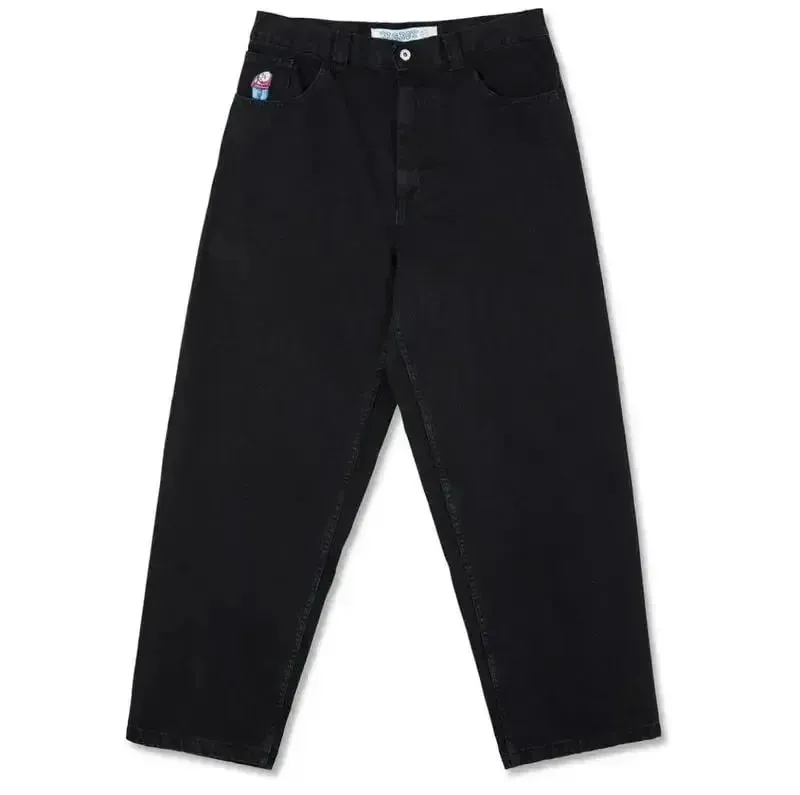 Hip Hop Retro Blue Cartoon Embroidery Jeans for men Gothic Baggy Streetwear Polar Big Boy Jeans Mens Fashion Wide Leg Trouser