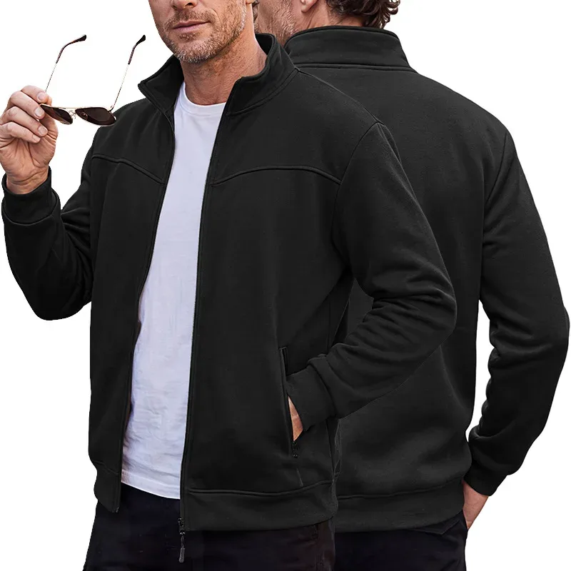 Four Seasons men's full-zip soft-shell jacket with stand-up collar, side pockets, long sleeves and relaxed casual style — image 21