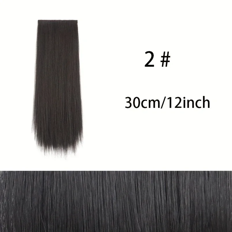 10cm/20cm/30cm Synthetic Short Straight Pad Invisible Hair Extension Lining of Hair Top Side Cover Hairpiece for Women — image 14