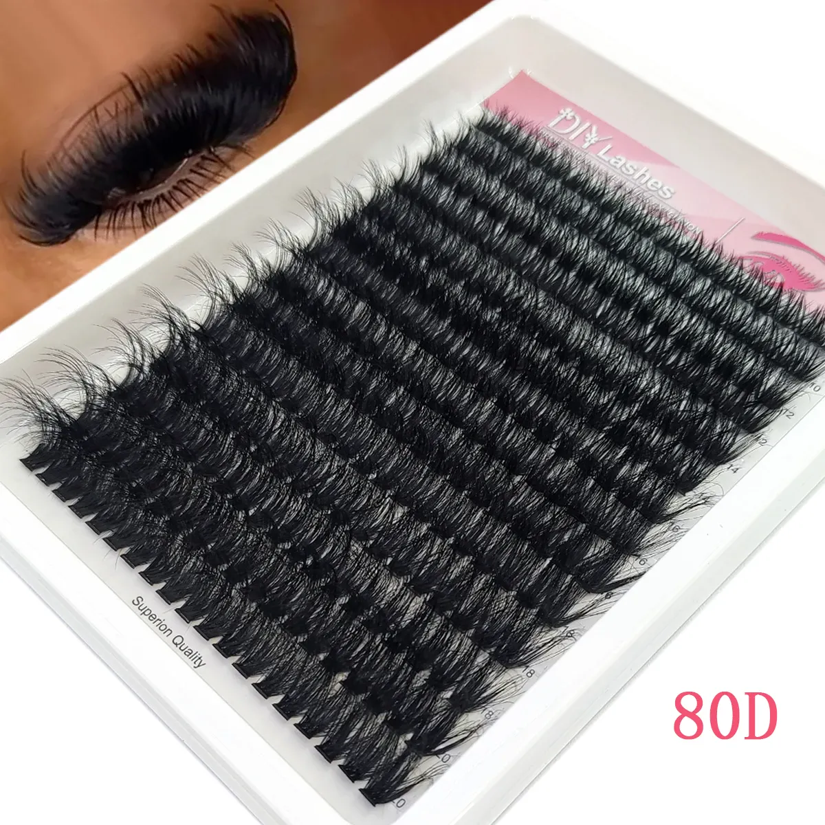 14 Rows Fluffy Lash Bundle Thick Curl Lash Bundle Extended 80D-100D Cat Eye Lash Extension eyelashes — image 3