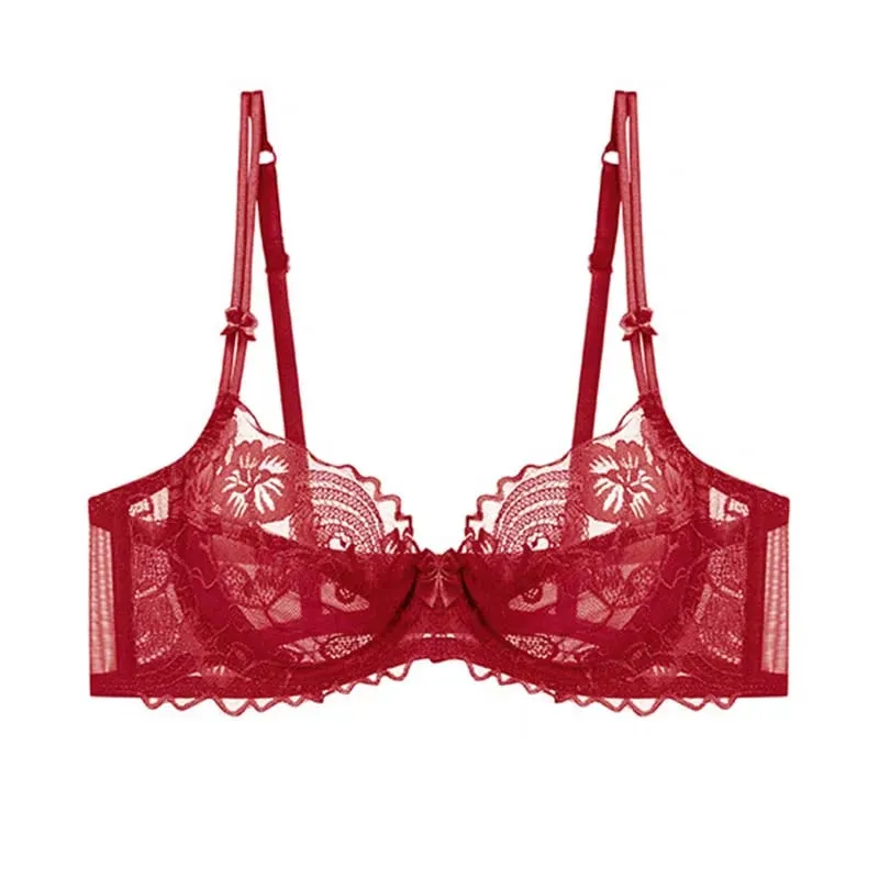 French Lace Minimizer Bra for Women Full Bust Support Bra Ultra Thin & Breathable Anti-Sagging Sexy Tushy Bra Set MOYISU Sexy — image 14
