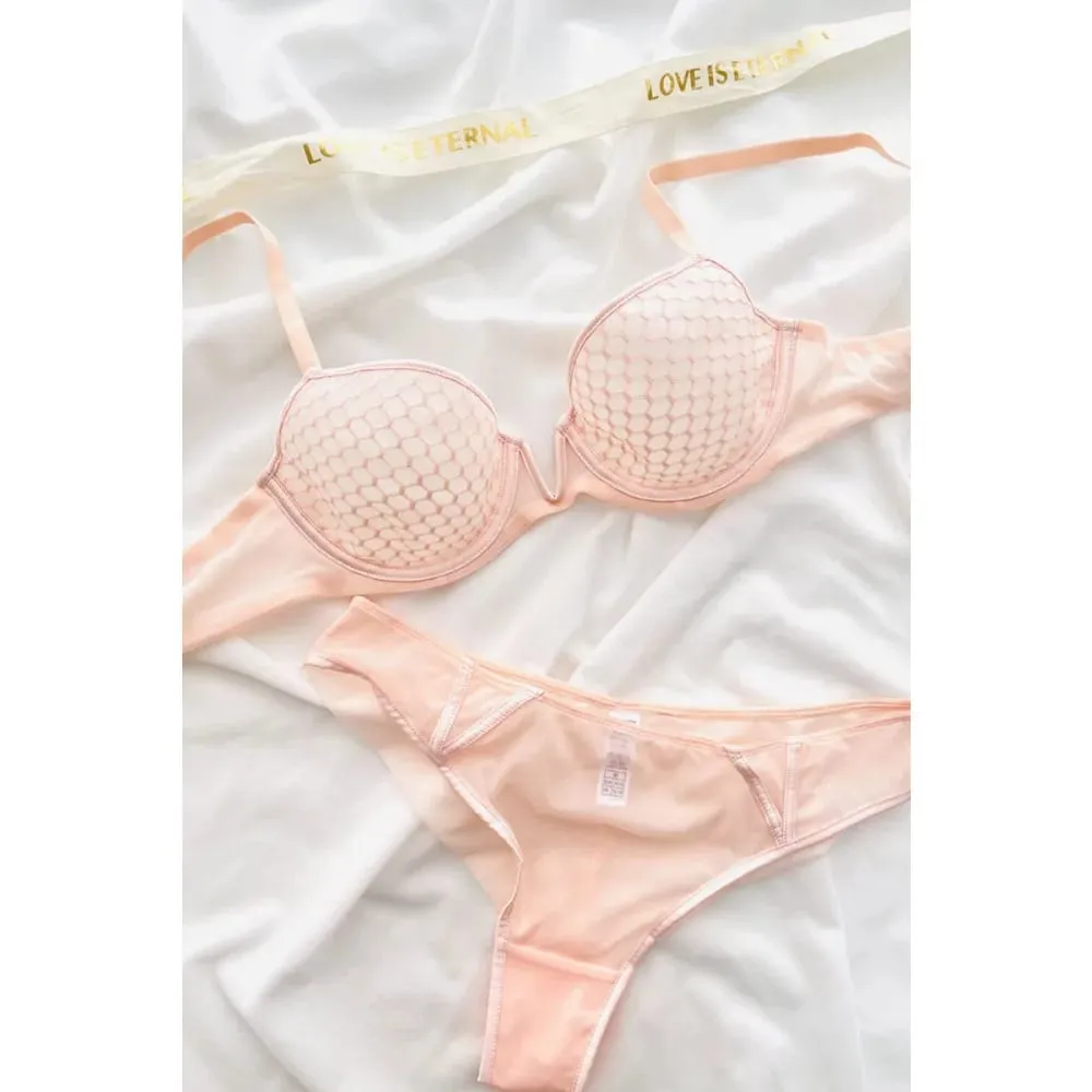 Half Cup Minimizer Bra For Women Summer Ultra Thin Soft Underwire Push‑Up French Deep V Neck Plus Size Brassiere 34‑44 B-C CUP — image 3