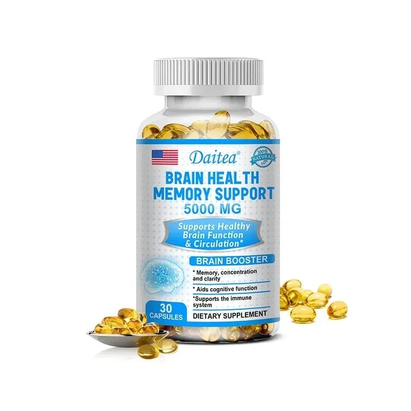 Brain Health Nootropic Capsules 5000mg Boost Memory Focus & Clarity Cognitive Function & Blood Circulation Mental Performance