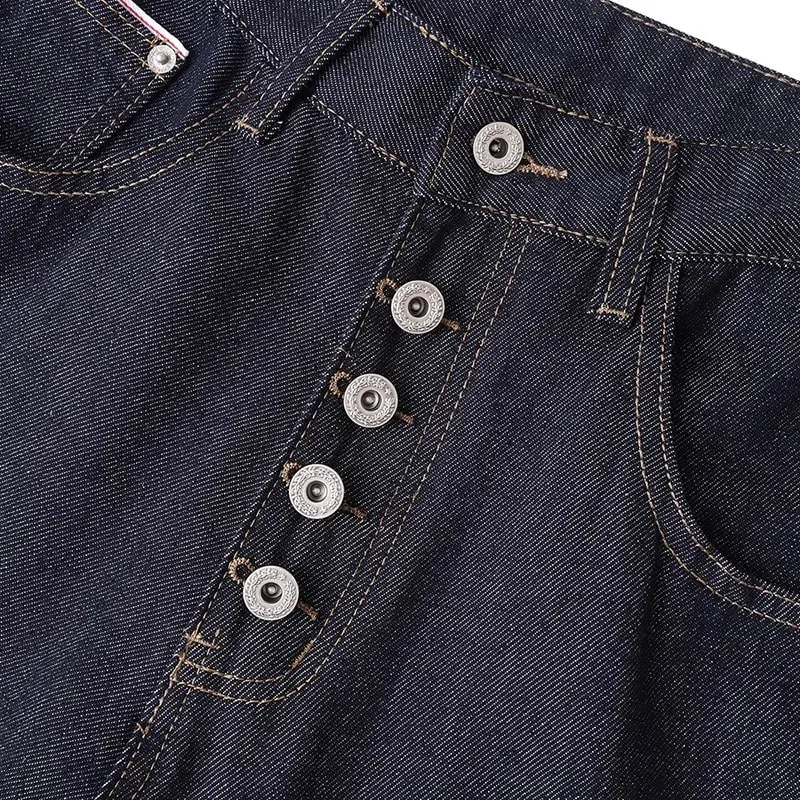 New Y2K Man Pants Vintage Denim Five Button Rivet Reinforced Wash Straight Bootcut Men's Jeans Casual Streetwear — image 4