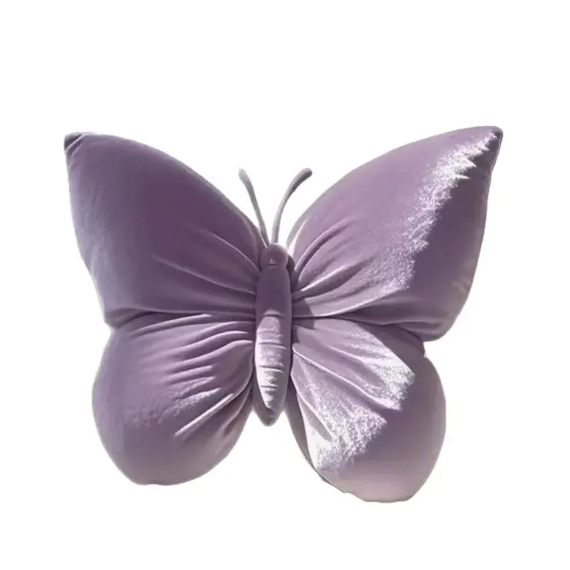 Butterfly Plush Pillow Lace Decor Waist Cushion Soft Fluffy Throw Pillow For Home Car Bedroom Sofa Decor Birthday Gift For Women — image 7