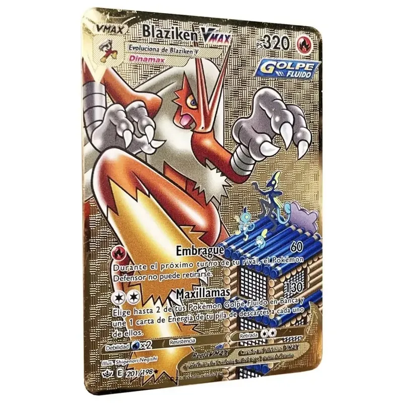 Pokemon Metal Cards in Spanish Pikachu Arceus Charizard DIY Trading Flash Card Anime Cartoon Gift — image 13