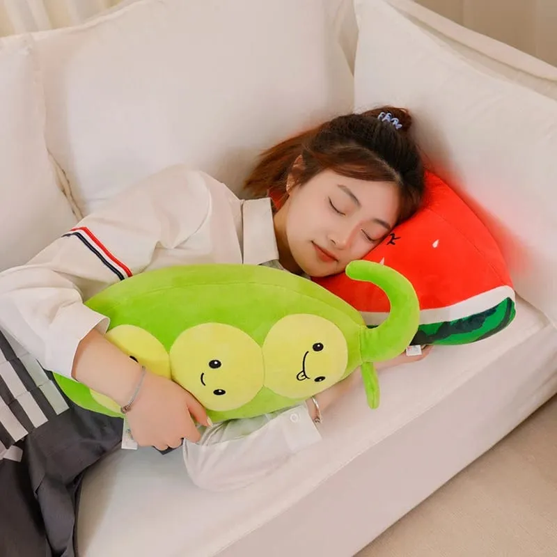 ZU Super Soft Plush Pillow Cute Fruits Kiwi Apple Orange and Vegetables Pea Chili Stuffed Toys Sofa Home Decor Cushion for Girl — image 4