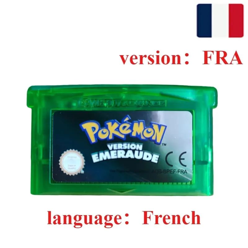 FRA Version French Pokemon Series 32 Bit Video Game Cartridge Emerald FireRed Leafgreen Ruby Sapphire GBA Game Card Toy Gift — image 8
