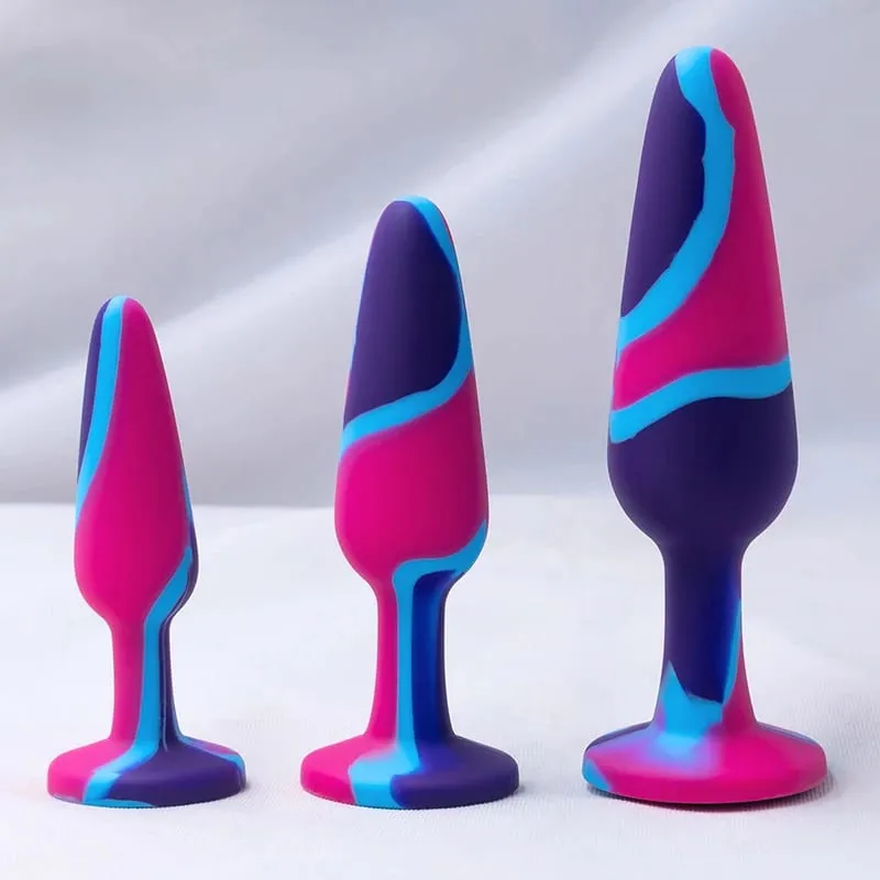 Silikon analplugg för kvinna 3 storlekar Butt Plug Crystal Base Sexleksaker Analleksaker Sexpropp Vuxenleksaker Analtränare för par