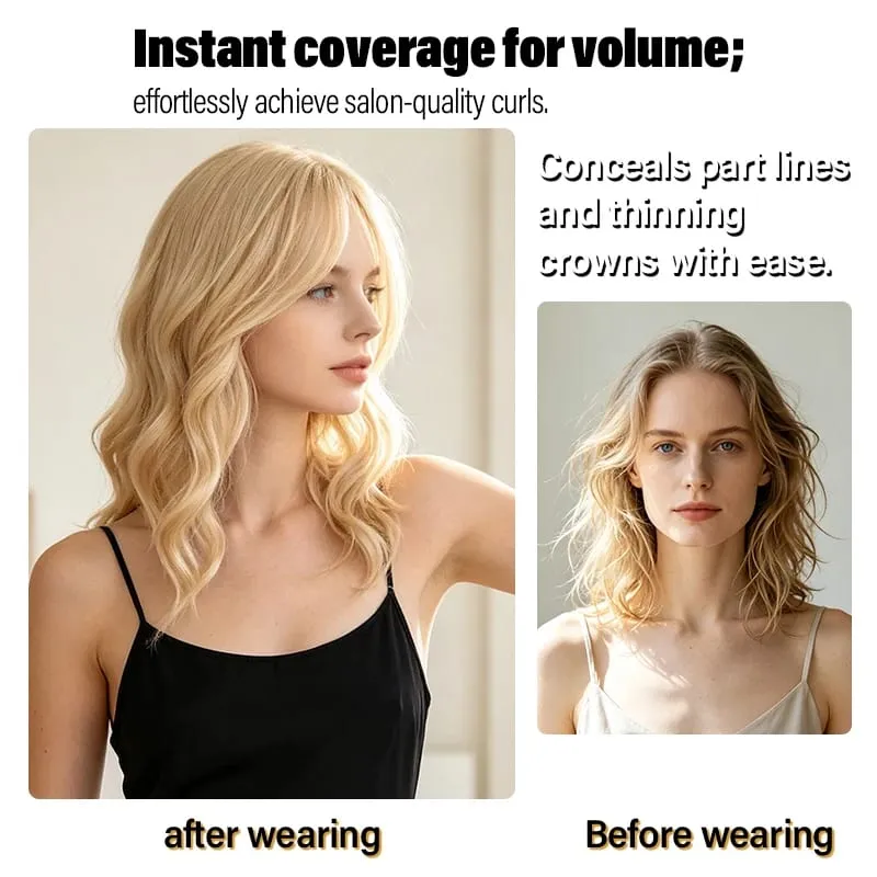 High Quality Synthetic Water Wave Wig Topper Middle Part With Natural Shine Easy To Apply For Quick Volume Boost. — image 4