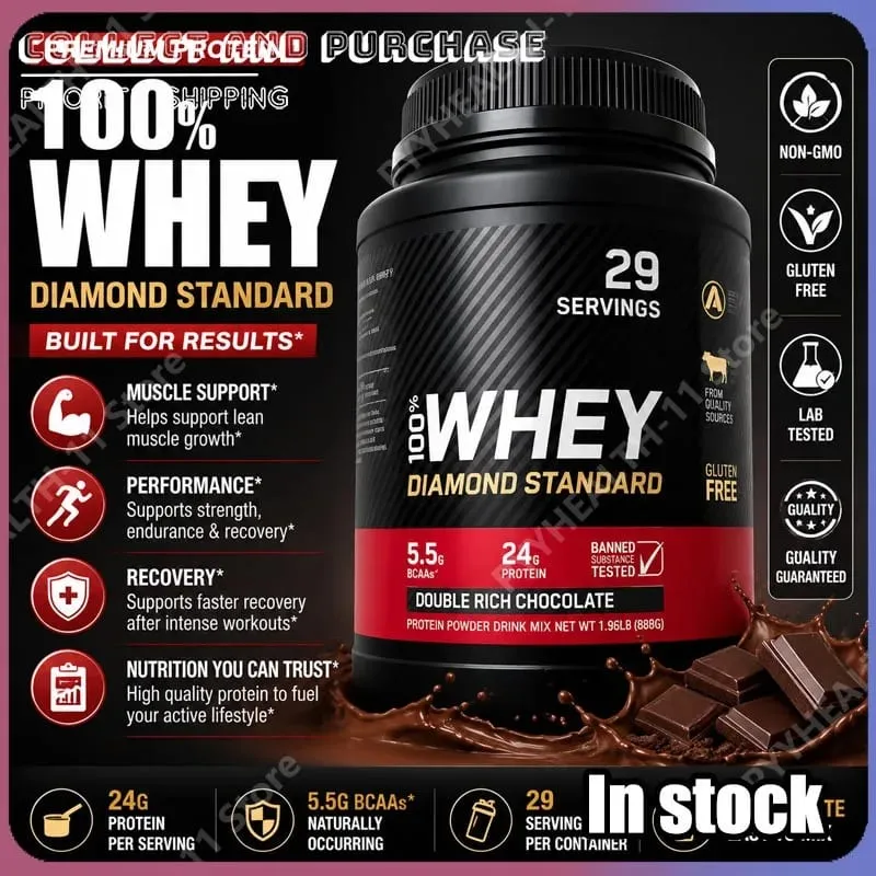 Whey Protein Powder Chocolate Flavor 899g for Daily Protein Intake and Sports Nutrition 29 Servings