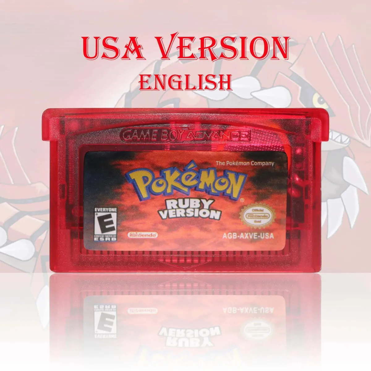 GBC/GBA USA Version Pokemon Blue/Crystal/Emerald/Fire Red/Leaf Green Game Cartridge Video Game Card High Quality with Battery
