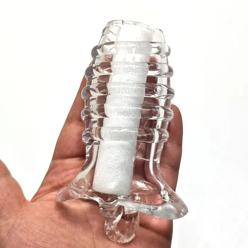Men's Cock Ring Penis Sleeve Delay Ejaculation Penis Enlargement Reusable Condom Dildo Male Adult Sex Toys — image 1